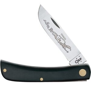 Classic Black Folding Pocket Knife with Brass Accents